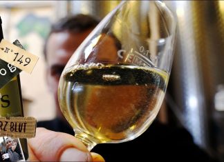 Die Kellerratte am Wein filtrieren