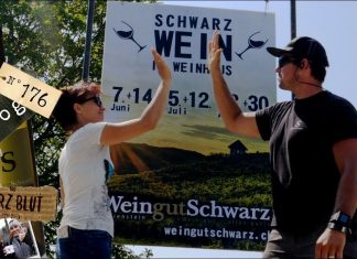 Schwitzig, heiss und Werbung machen